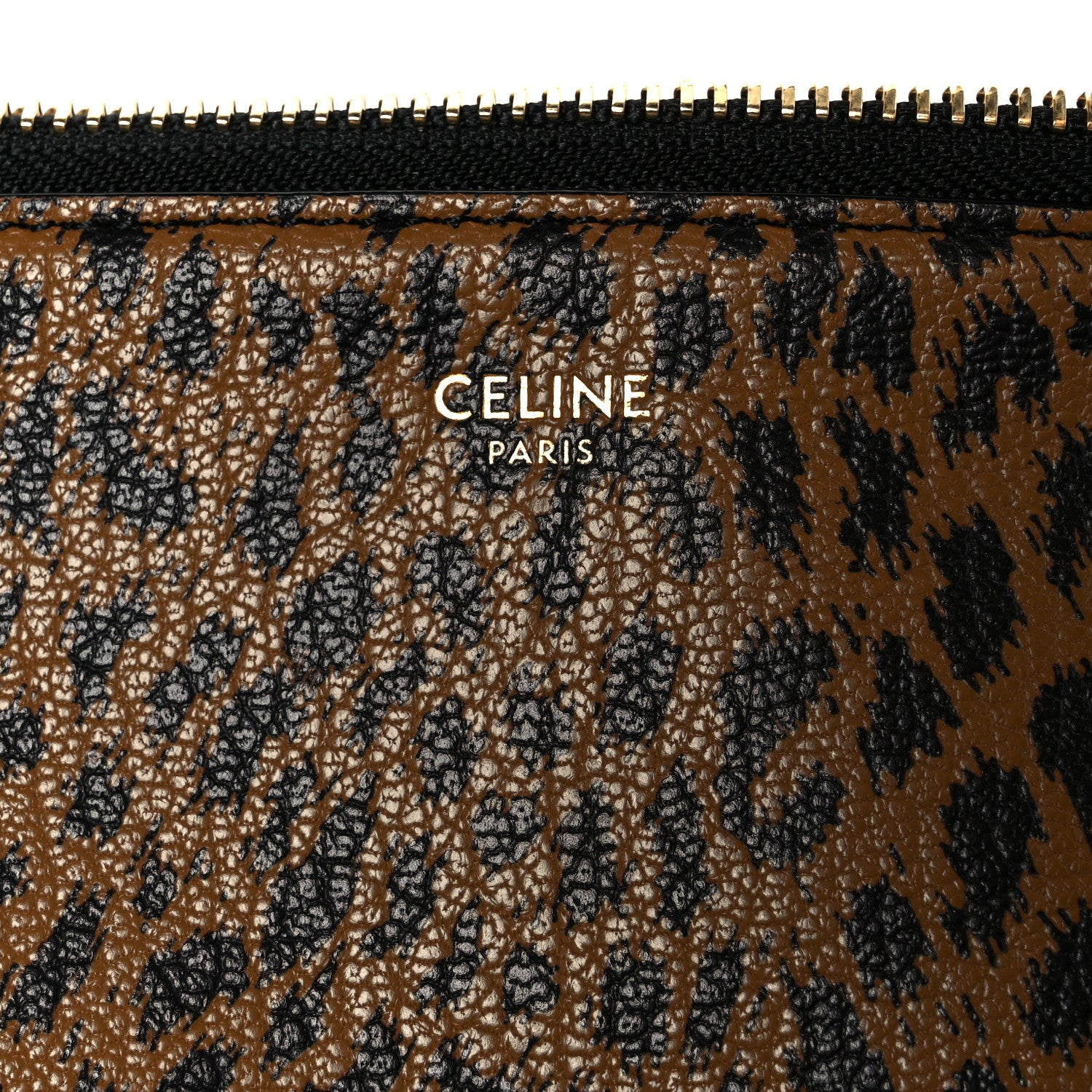 Celine Goatskin Leopard Printed Small Trio Crossbody Bag Brown Black 9 of 12