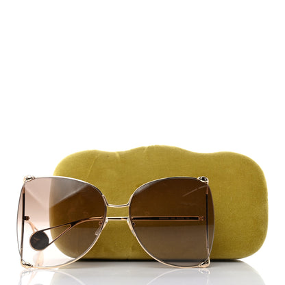 Gucci Oversized Round Sunglasses GG0252S Gold Brown 8 of 8