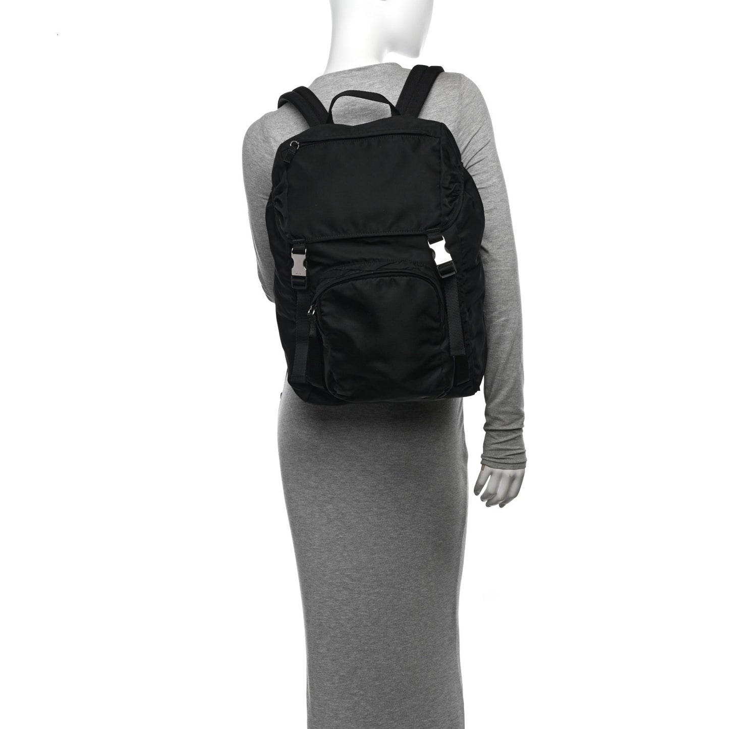 Nylon Tessuto Character Logo Patch Backpack Black