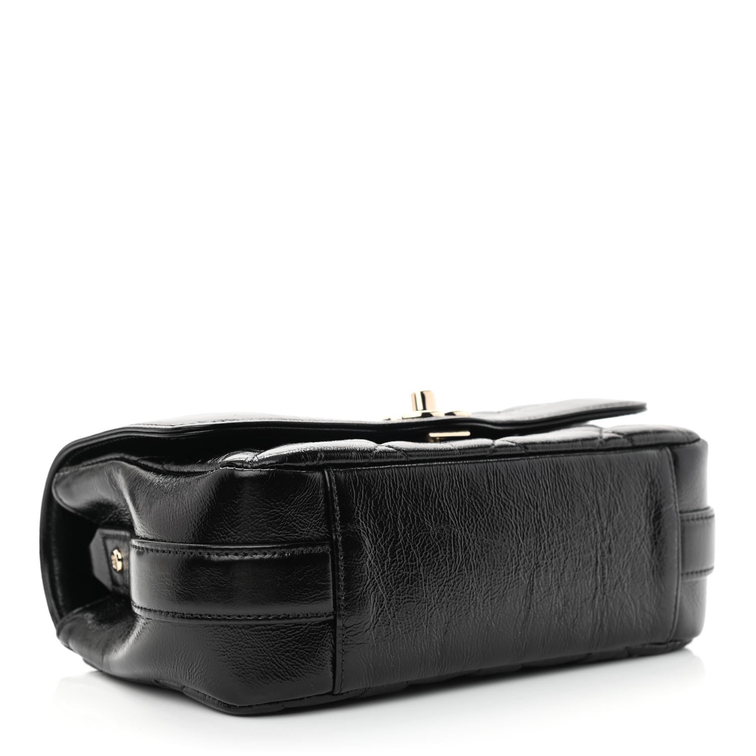 Chanel Crumpled Glazed Lambskin Quilted Mini Flap Black 3 of 10