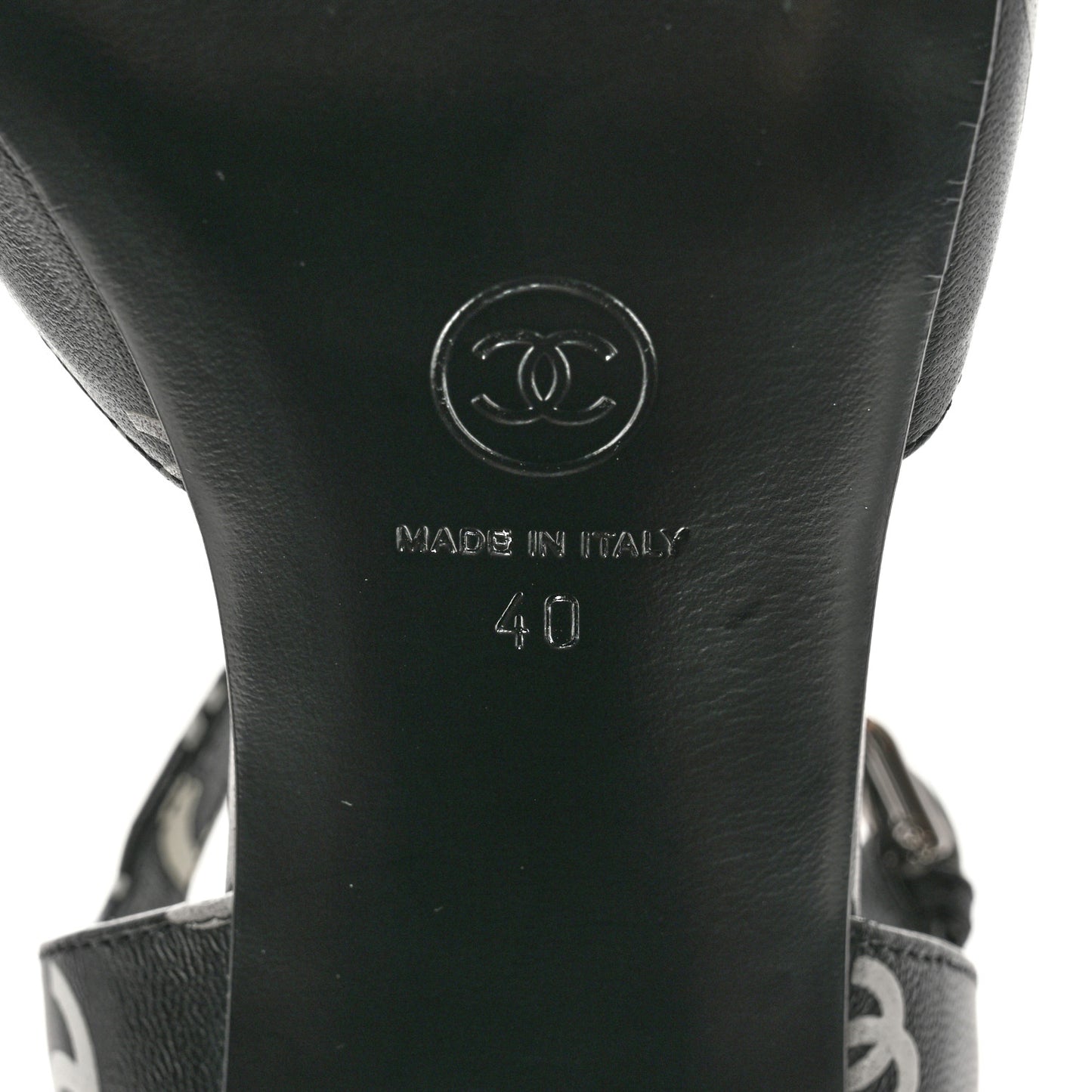 Lambskin Printed Coco Beach Sandals 40 Black White
