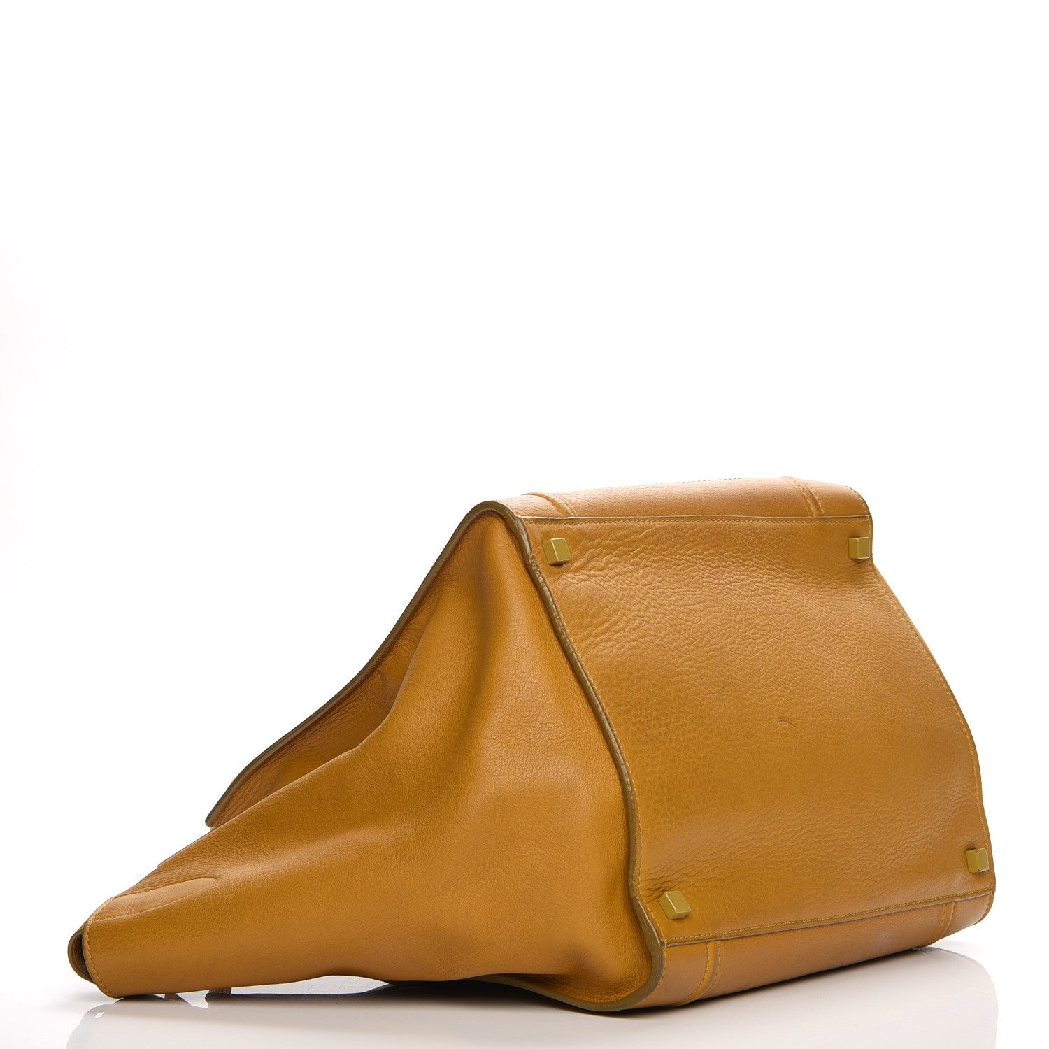 Celine Supple Calfskin Medium Phantom Luggage Curry 5 of 14