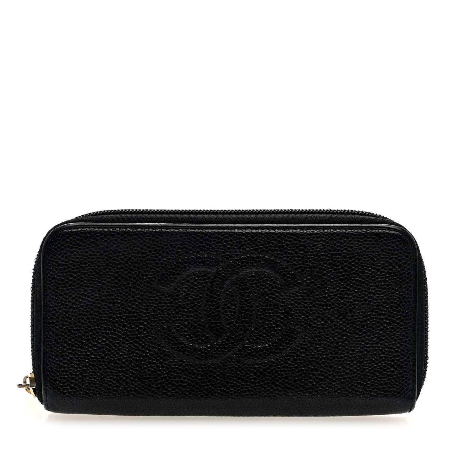 Caviar Large Timeless CC Zip Around Wallet Black