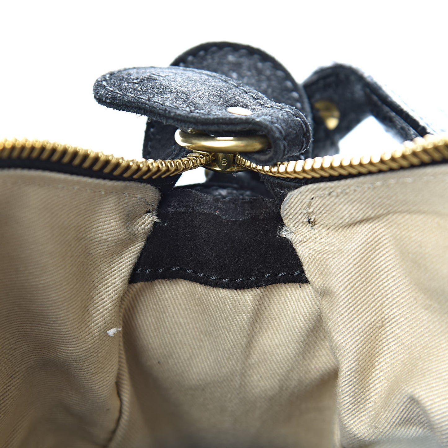Suede Calfskin Small Paraty Black