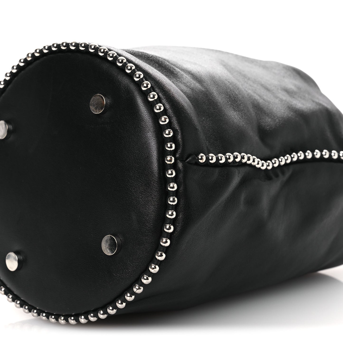 Lambskin Attica Chain Dry Sack Bucket Bag Black