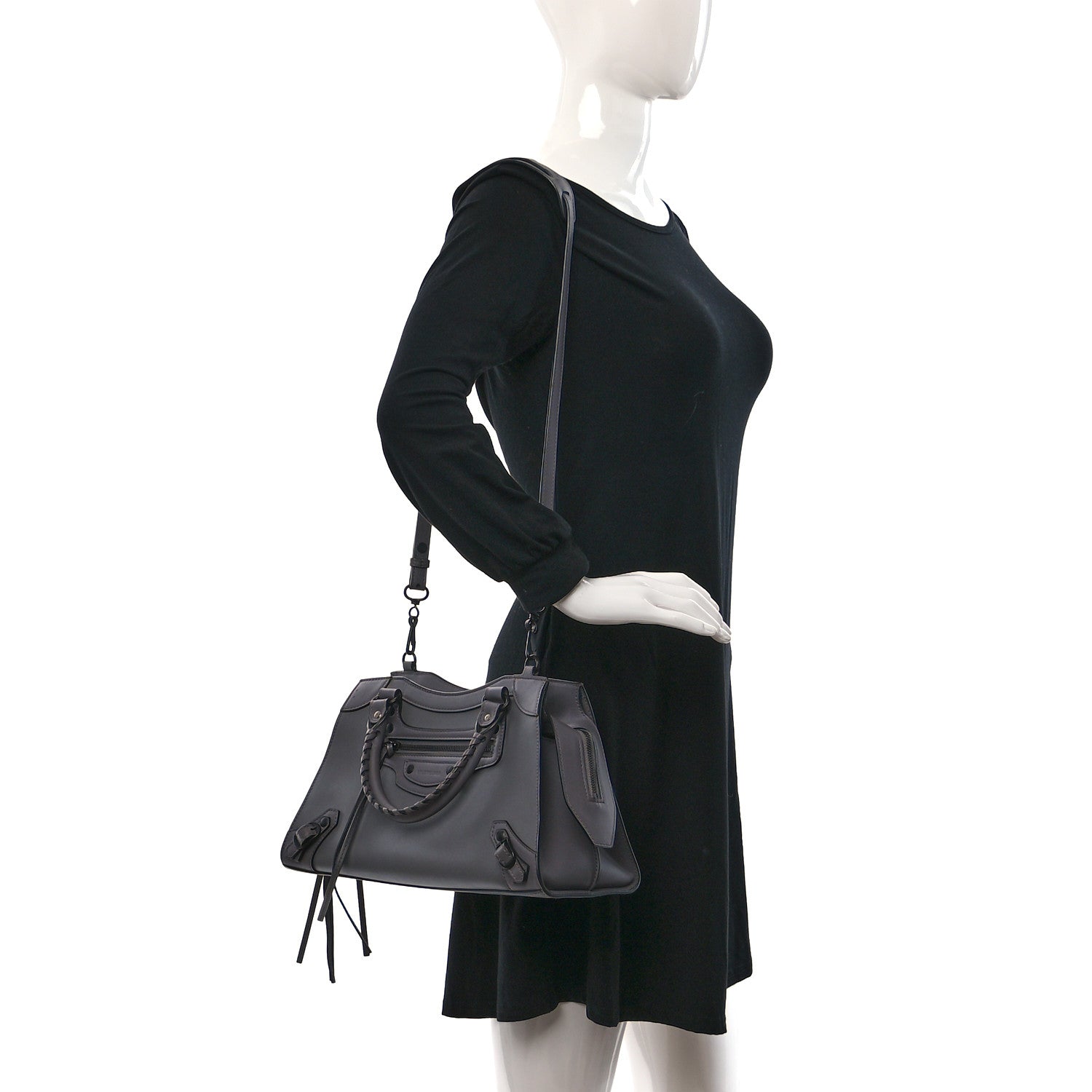 Balenciaga Smooth Calfskin Neo Classic Black Hardware S City Dark Grey 2 of 11