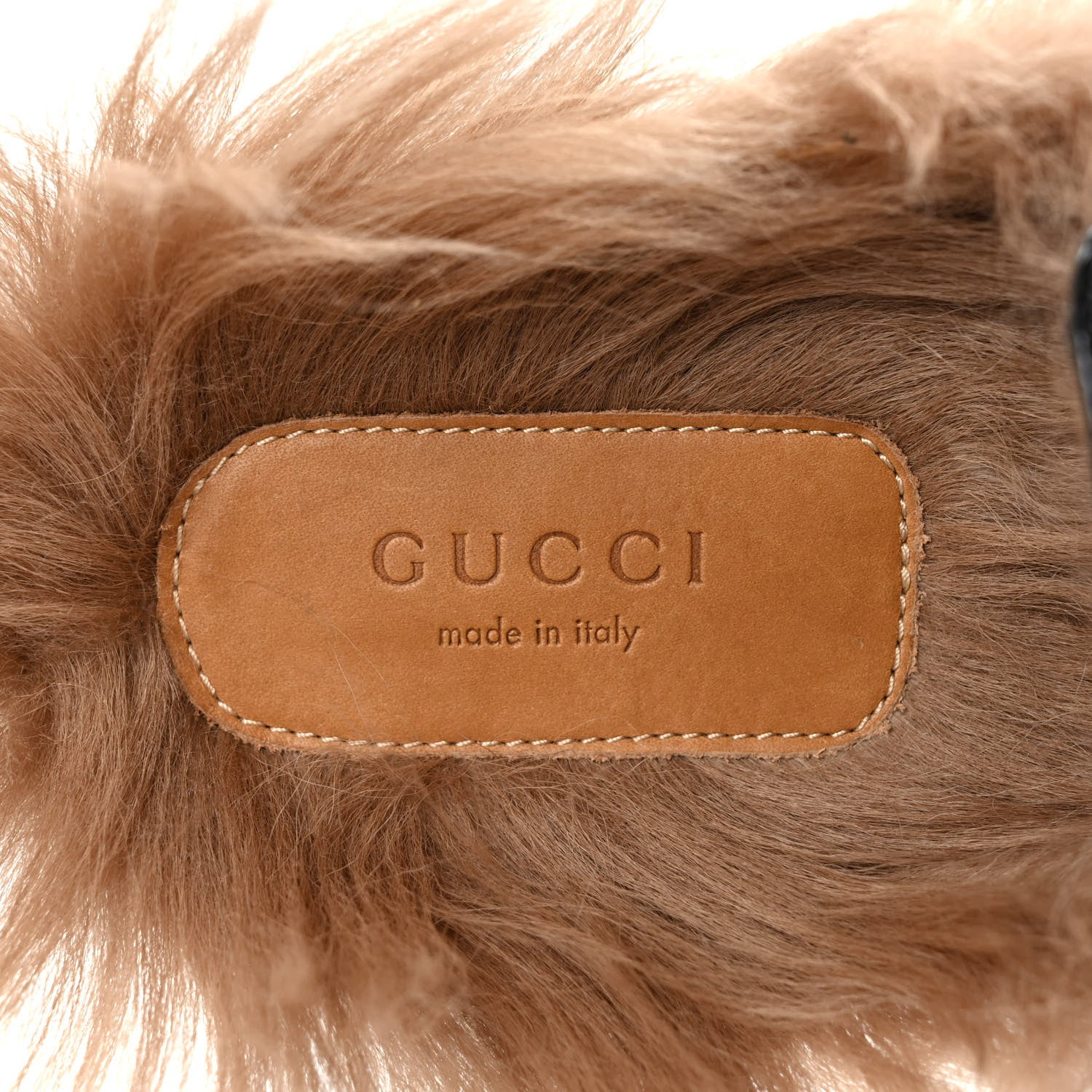 Gucci Patent Fur Womens Princetown Slippers 35.5 Black Natural 7 of 8