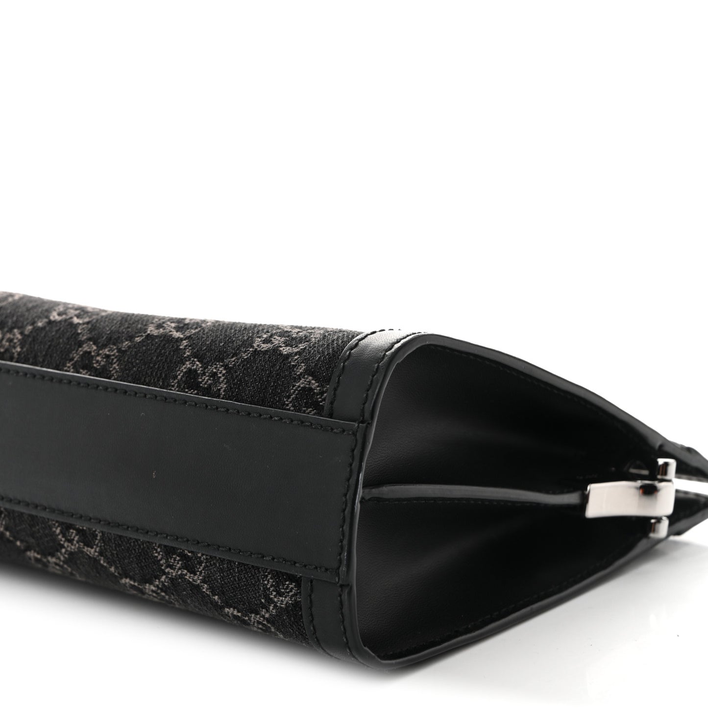 Jacquard Black Denim GG Monogram Chain Shoulder Bag Black Ivory