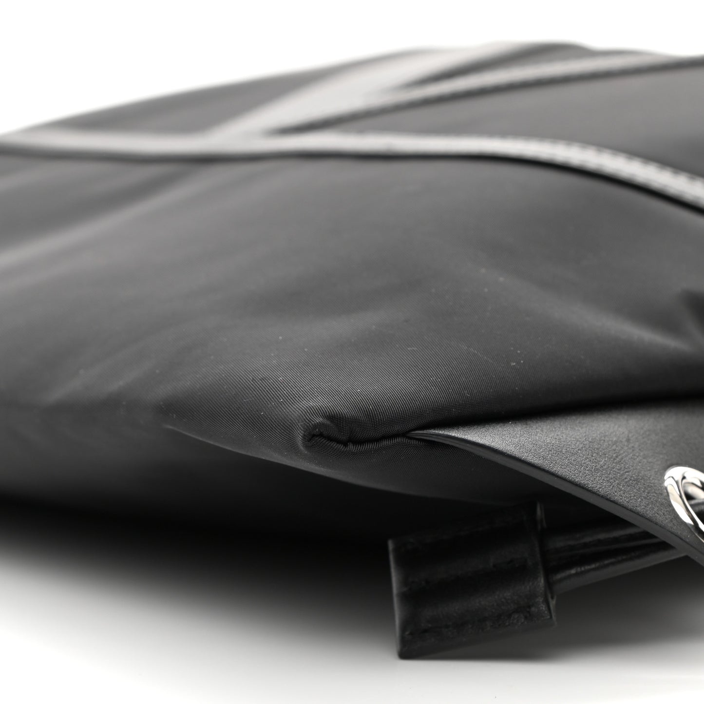 Nylon VLogo Drawstring Backpack Black