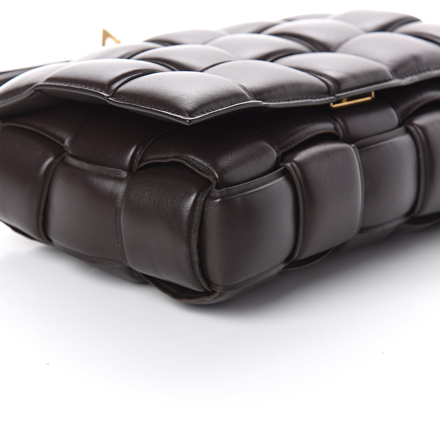 Nappa Maxi Intreccio Padded Cassette Crossbody Bag Fondente