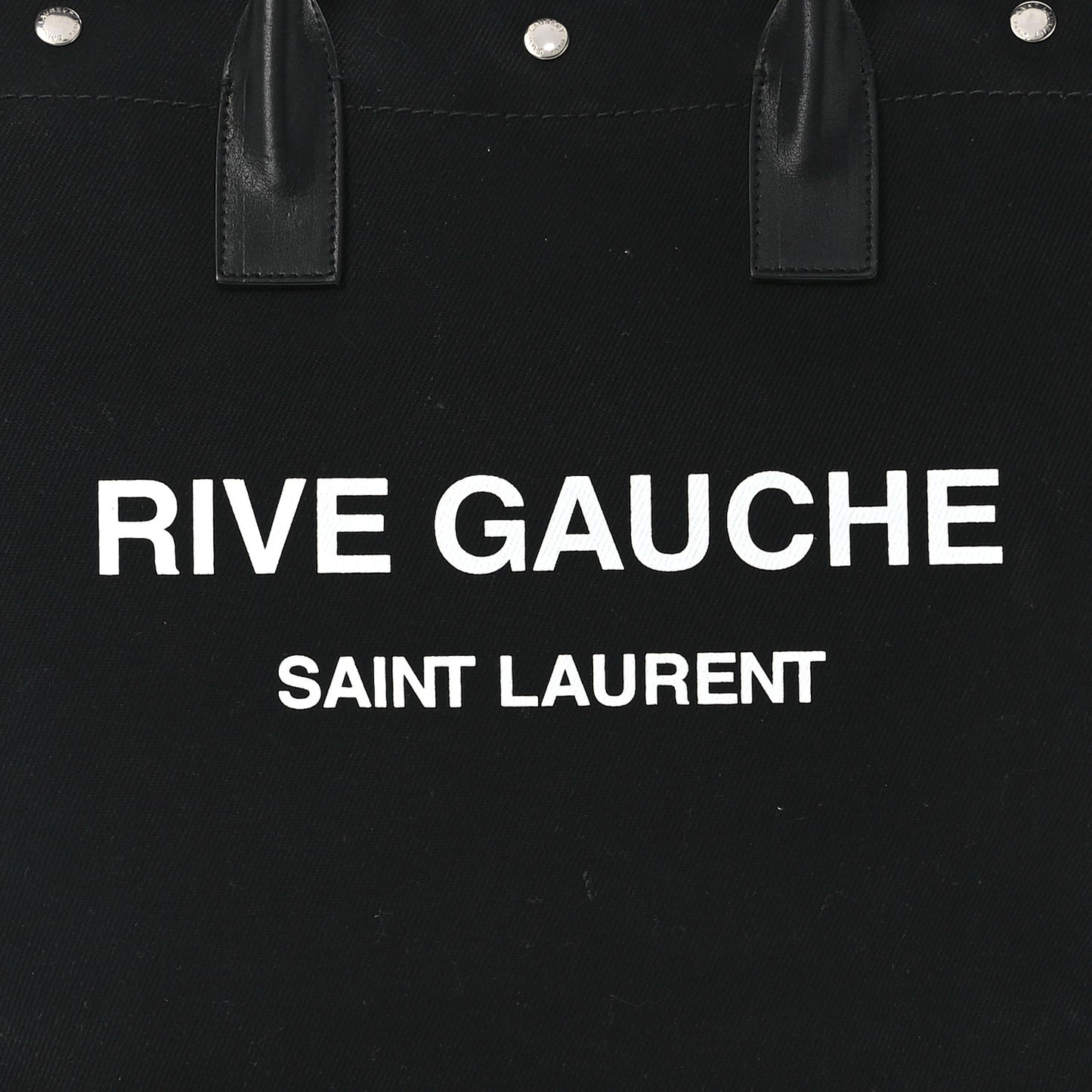 Linen Calfskin Rive Gauche North South Tote Black