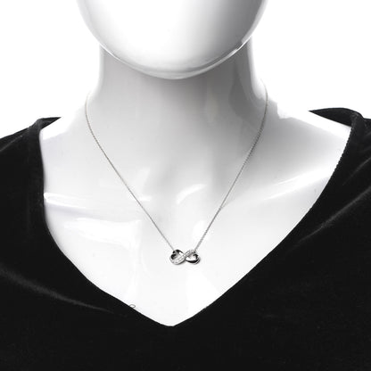 Tiffany 18K White Gold Diamond Paloma Picasso Double Loving Heart Necklace 2 of 5