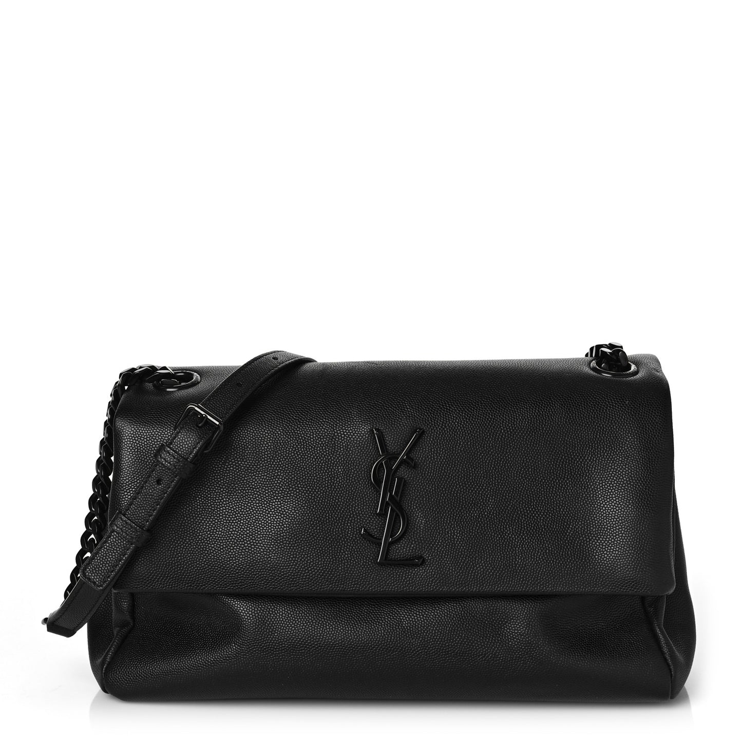 Grain De Poudre Medium West Hollywood Monogram Fold-Over Black