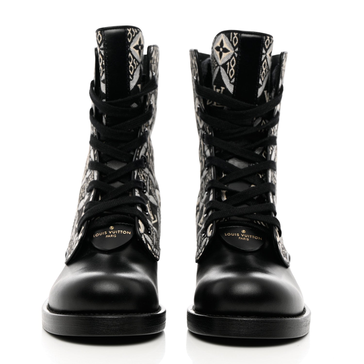 Louis Vuitton Jacquard Calfskin Since 1854 Metropolis Flat Ranger Boot 36 Gray 2 of 11