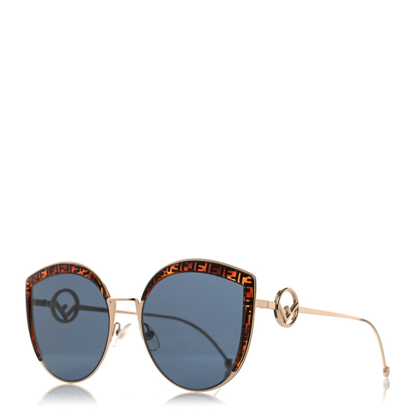 Metal Acetate F is Fendi FF Cat Eye Sunglasses FF 0290/S Blue Havana