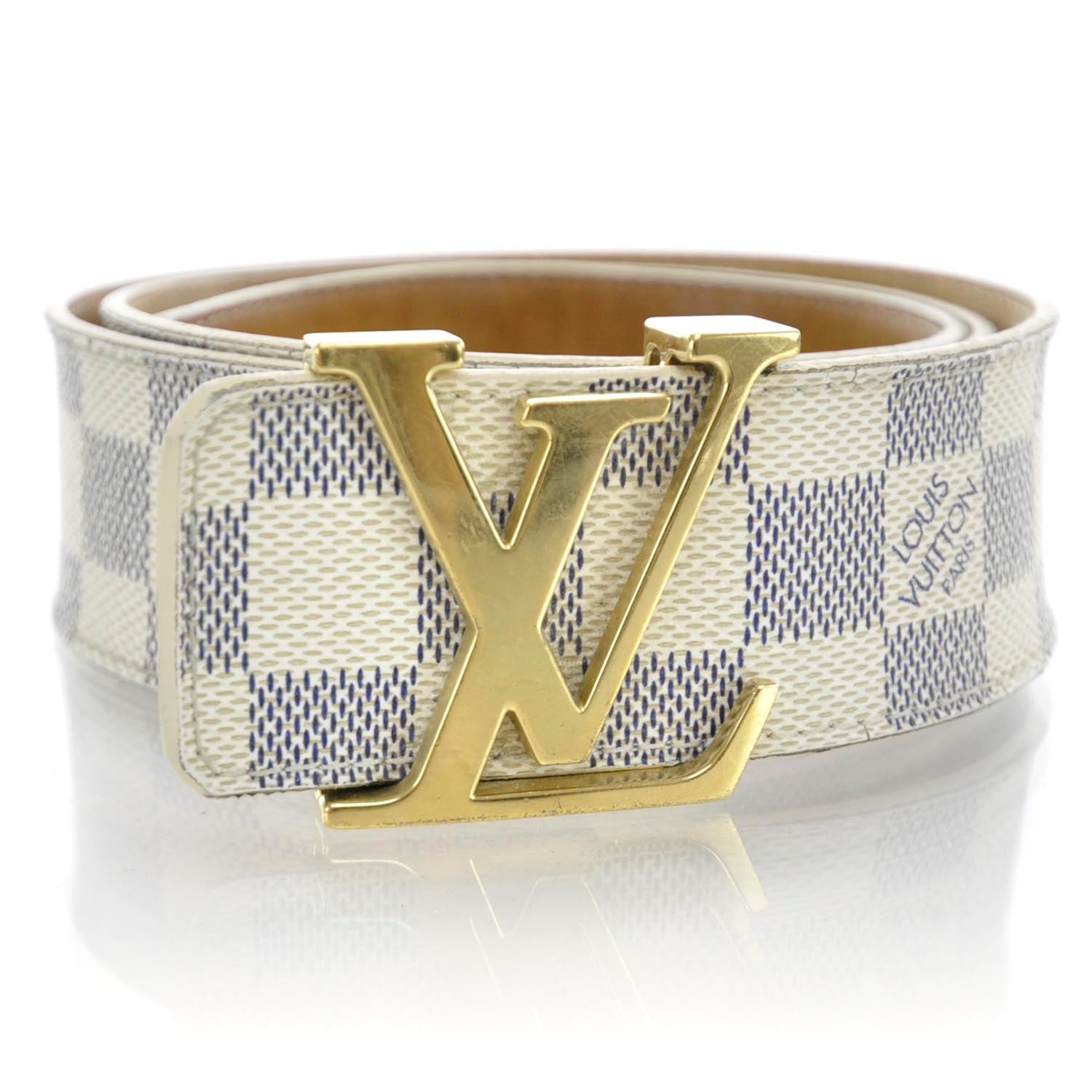 Louis Vuitton Damier Azur LV Initiales Belt 85 34 6 of 6