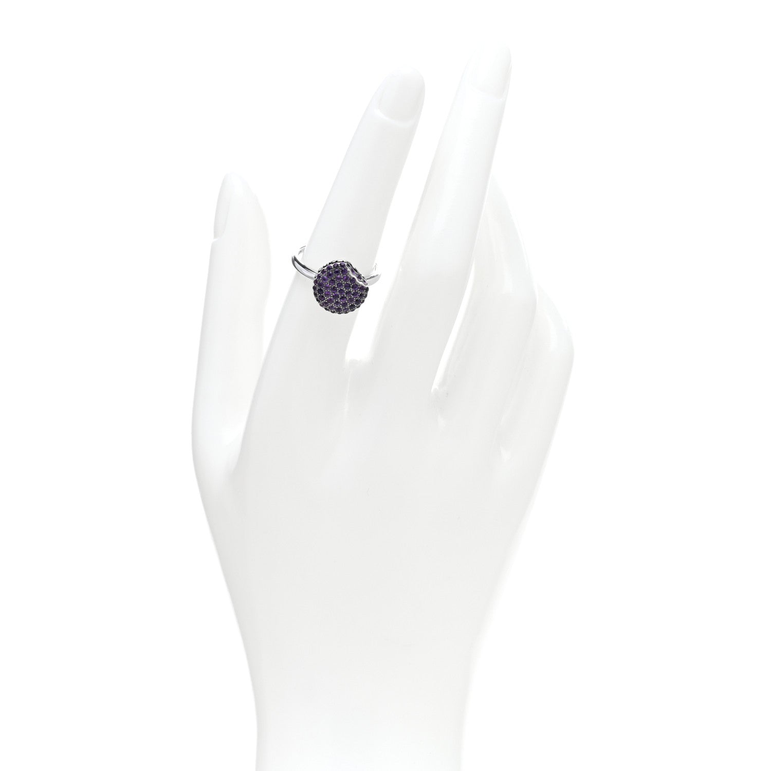 Boucheron 18K White Gold Amethyst Macaron Ring 53 6.5 2 of 4