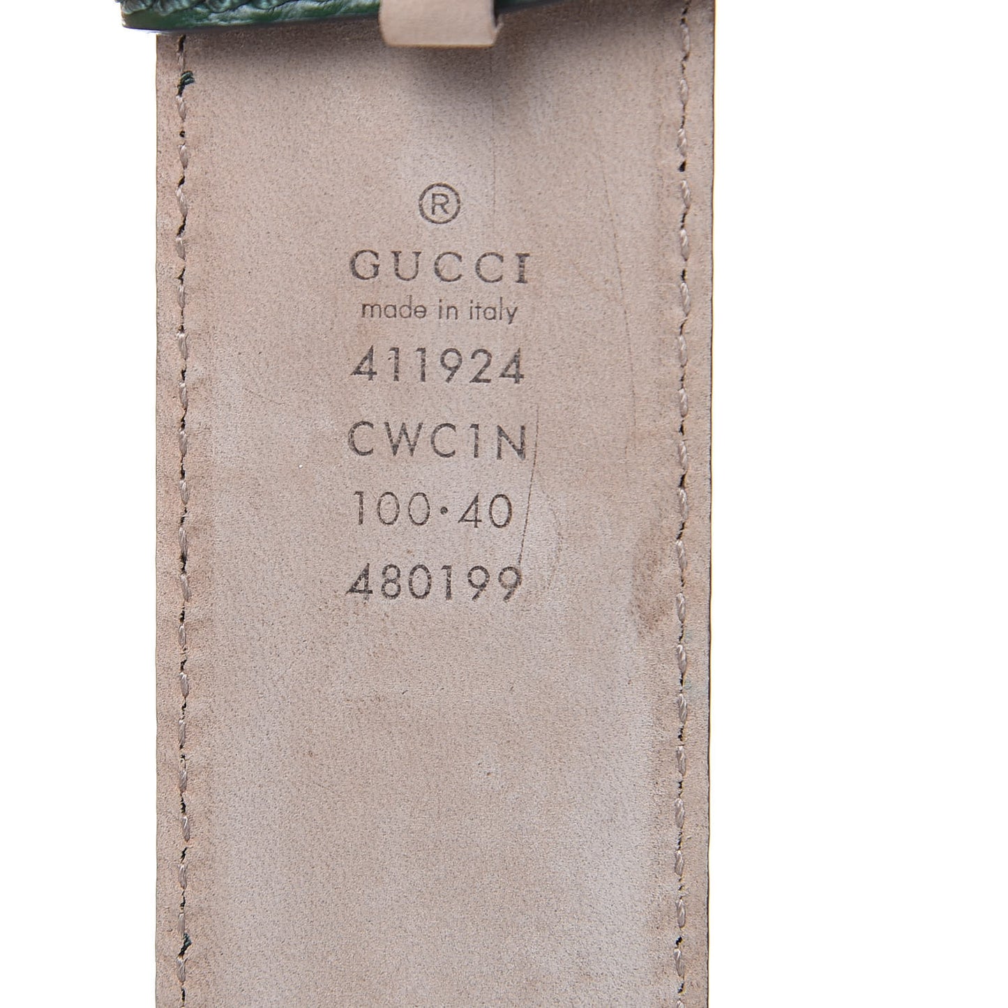 Guccissima Signature Interlocking G 40mm Belt 100 40 Verde