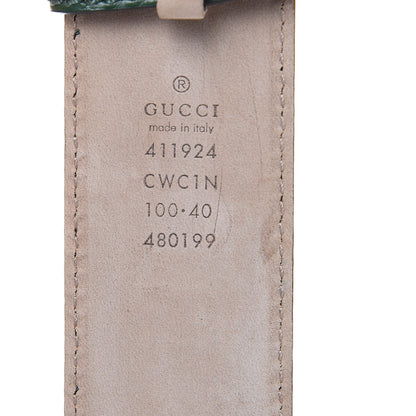 Gucci Guccissima Signature Interlocking G 40mm Belt 100 40 Verde 8 of 8
