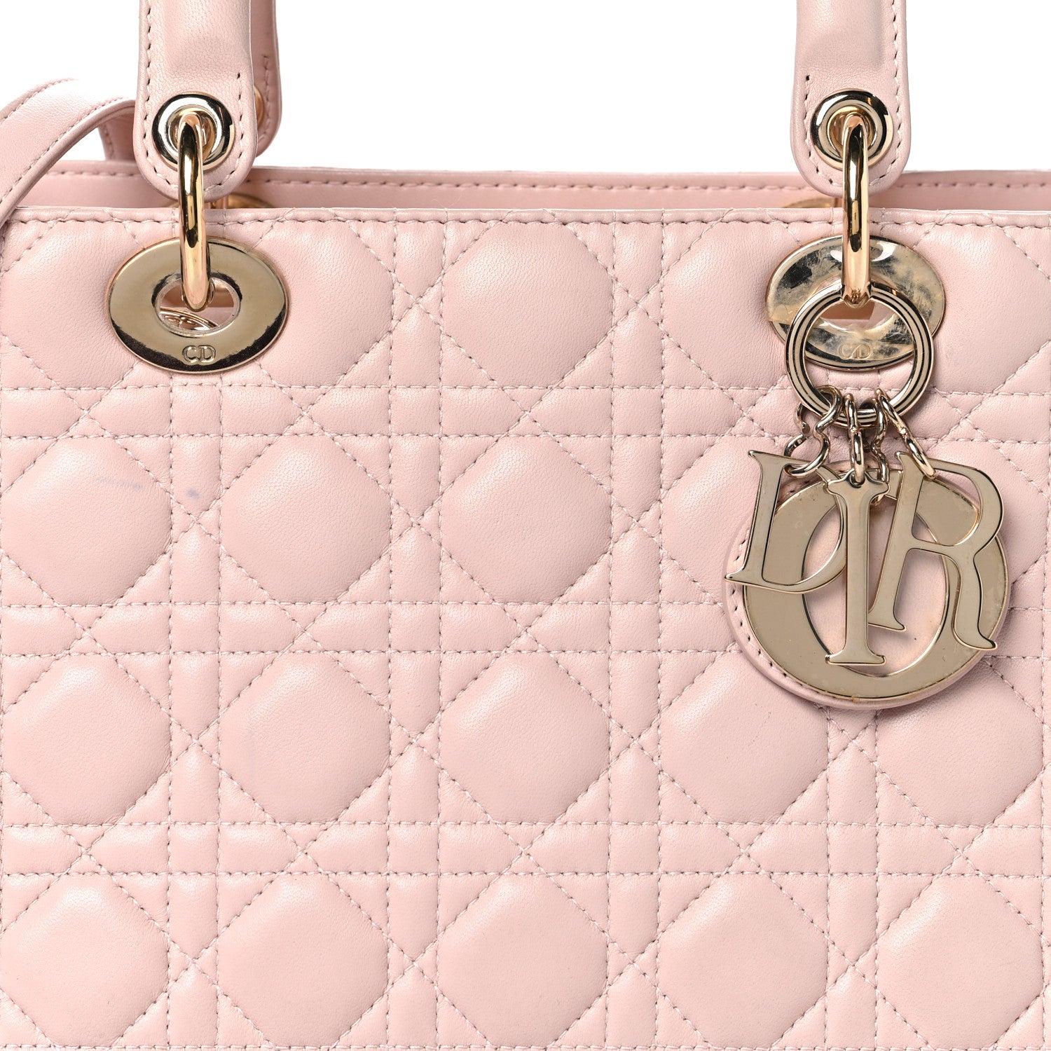 Christian Dior Lambskin Cannage Medium Lady Dior Light Pink 8 of 15