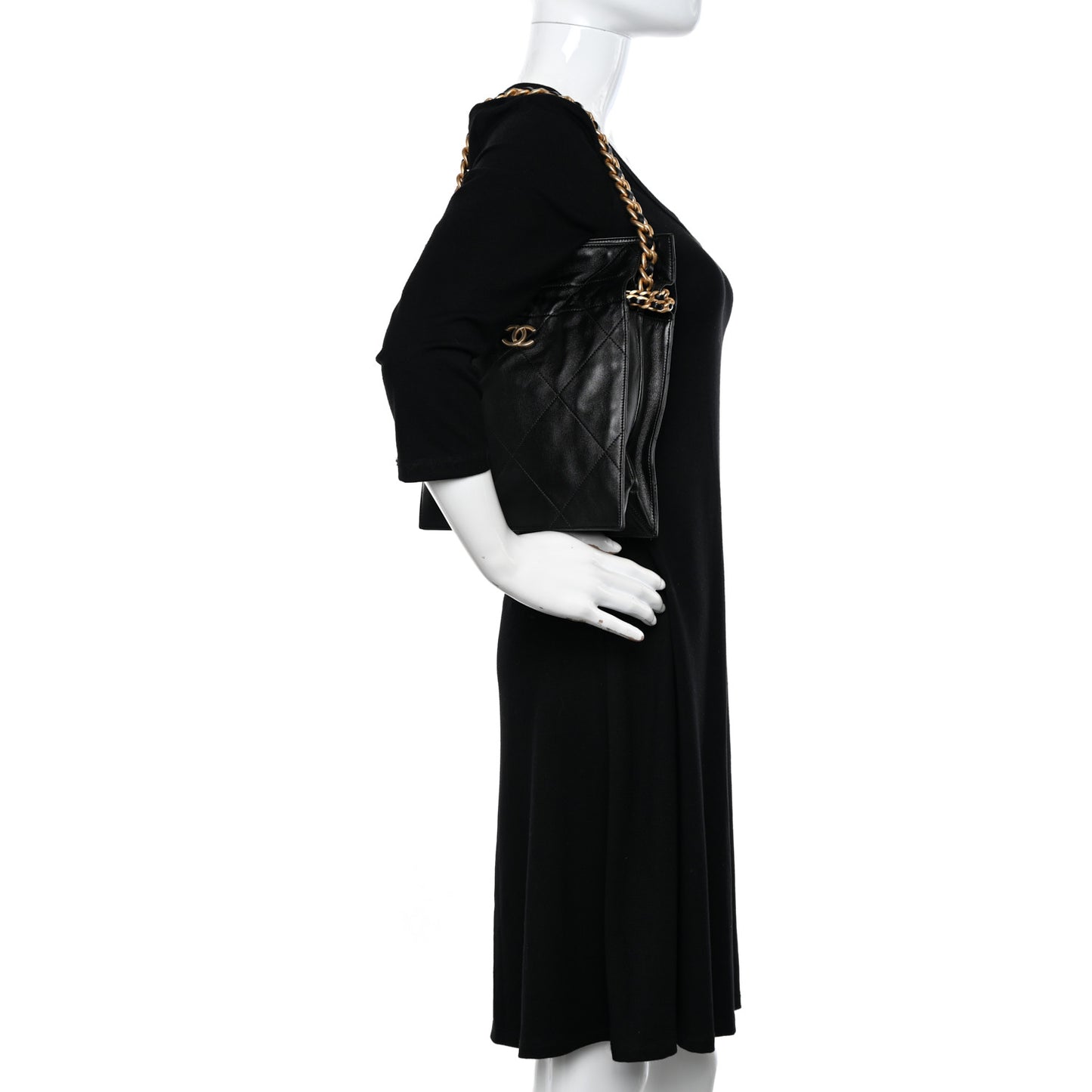 Lambskin Small Shopping Bag Black