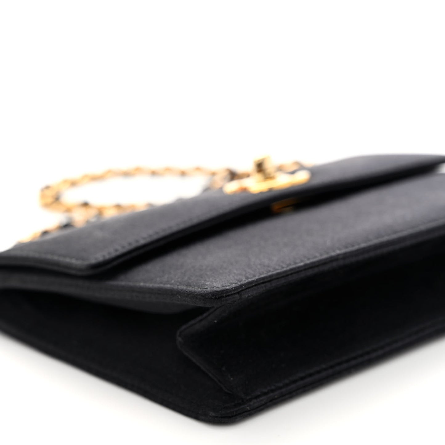Satin Mini Flap Black