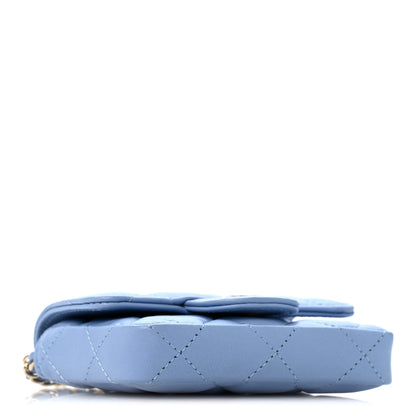 Chanel Lambskin Quilted Mini Chain Belt Bag Blue 3 of 10