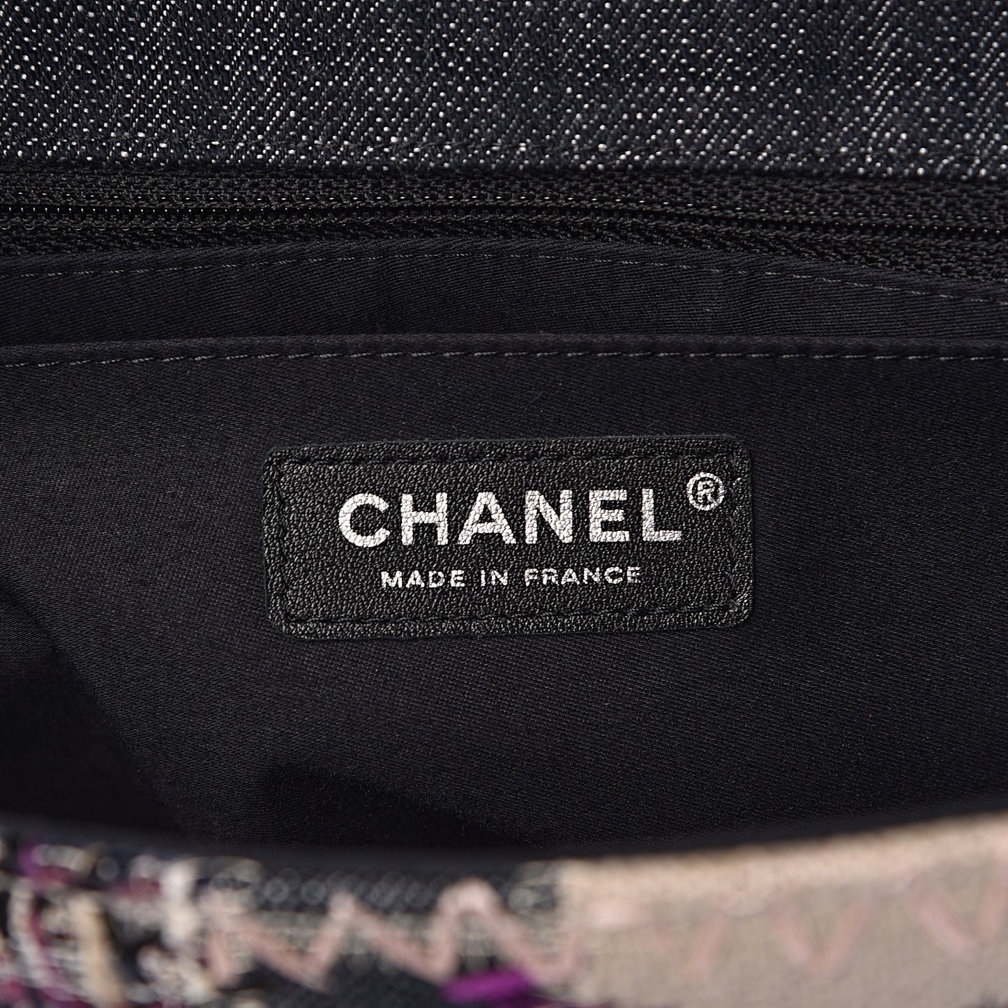 Denim Tweed Patchwork Jumbo Single Flap Multicolor