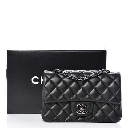 Chanel Lambskin Quilted Mini Rectangular Flap Black 10 of 10