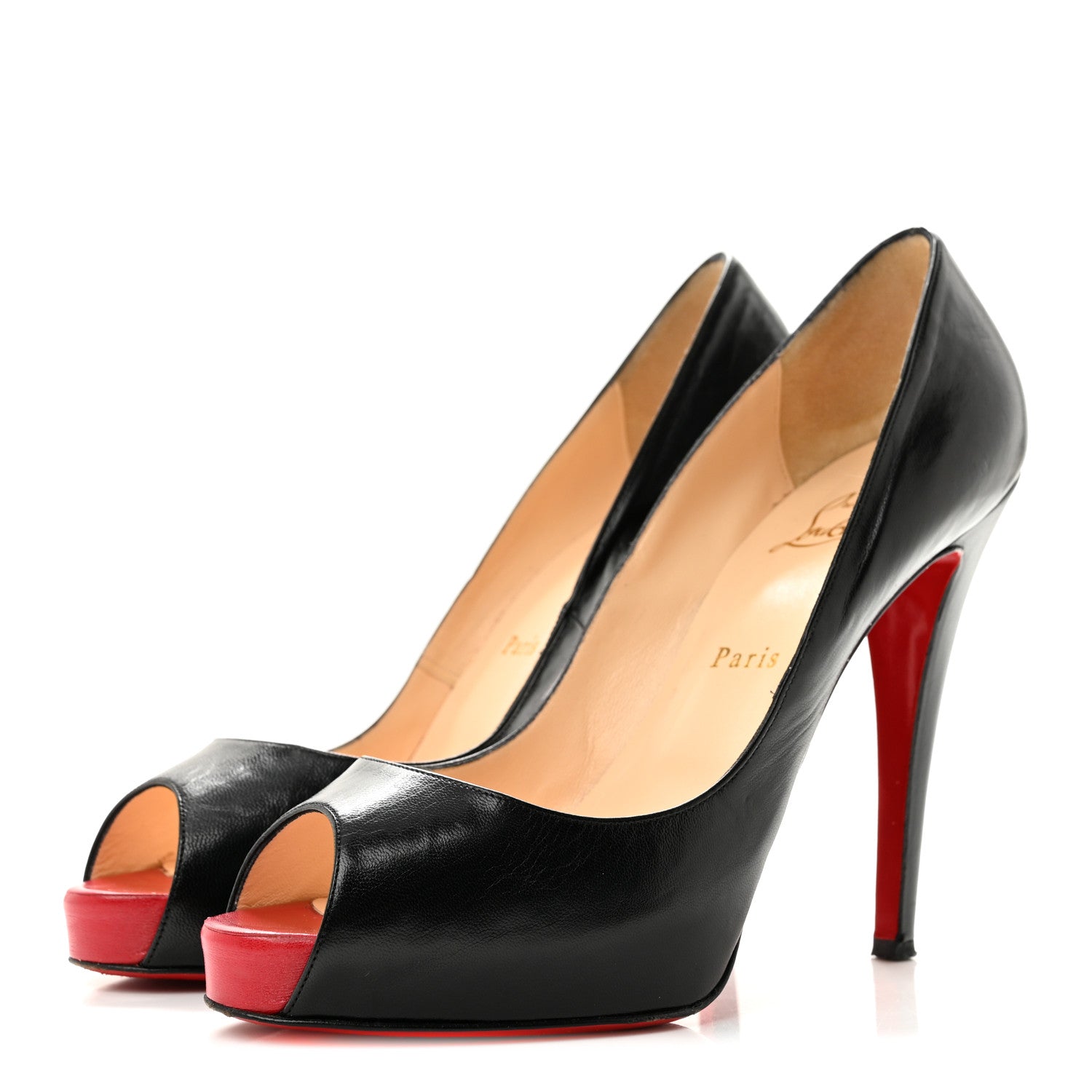 Christian Louboutin Kid Very Prive 120 Pumps 40.5 Black Red 4 of 10
