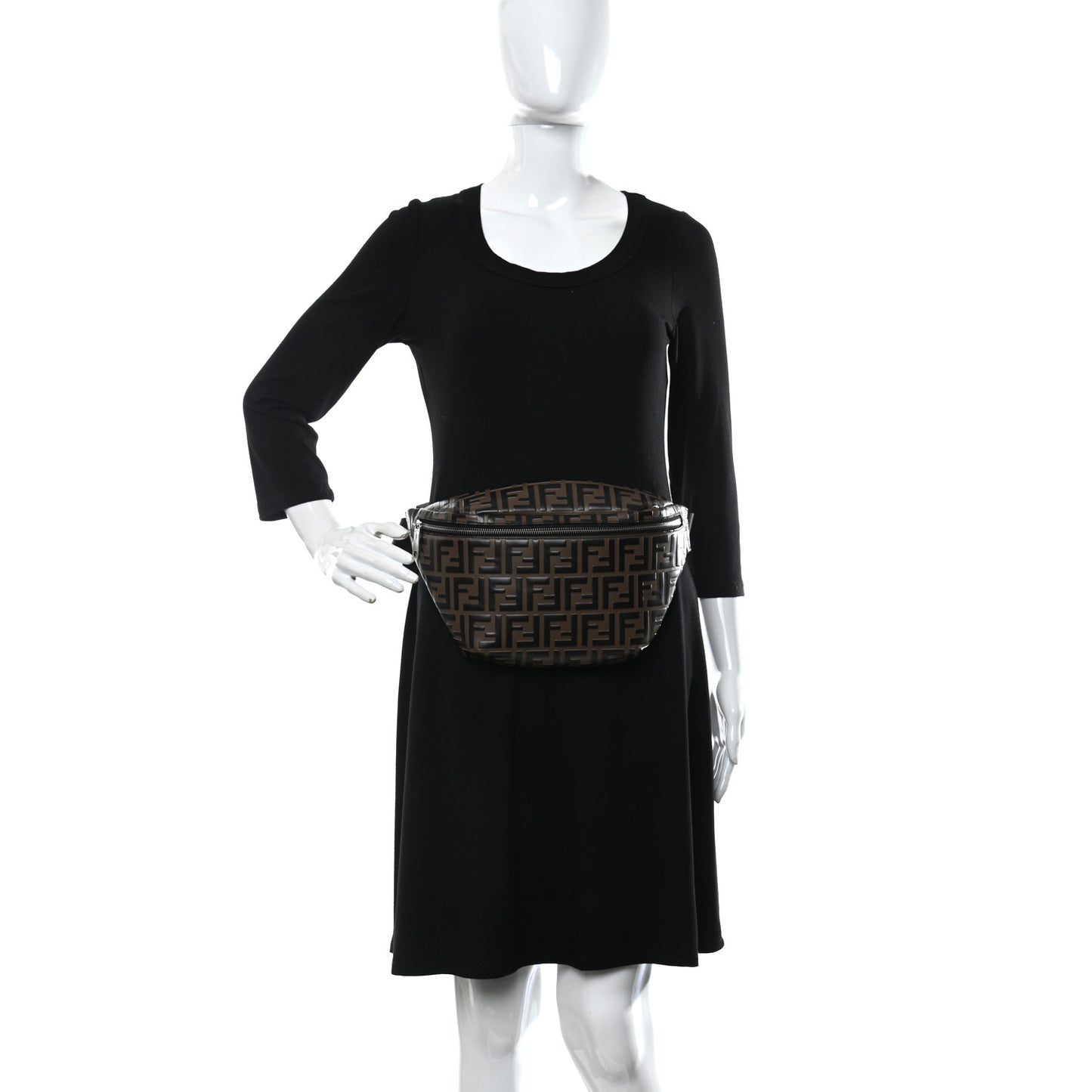 Vitello Century Bi-Color FF 1974 Embossed Belt Bag Maya Black