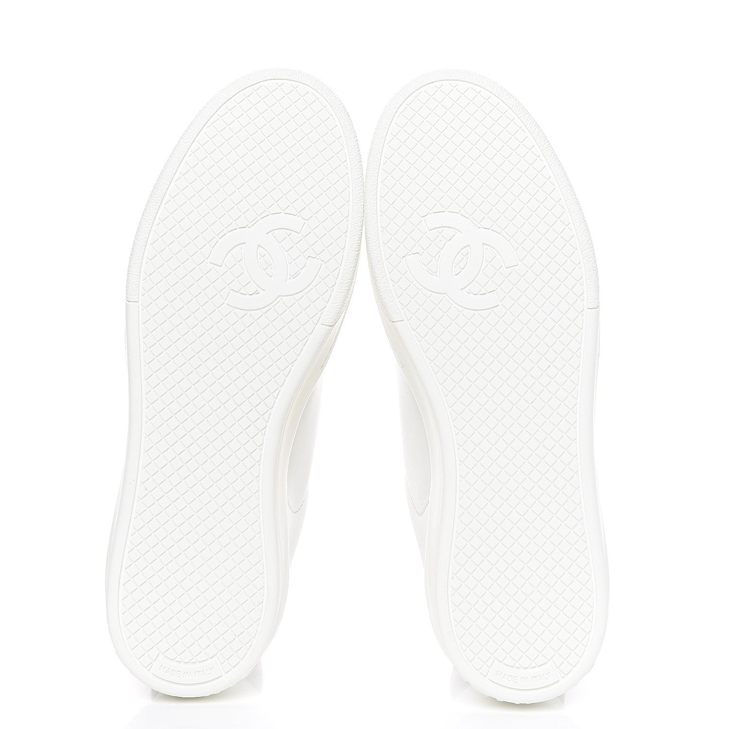 Chanel Calfskin CC Sneakers 35.5 White 5 of 10