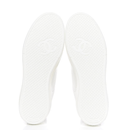 Chanel Calfskin CC Sneakers 35.5 White 5 of 10