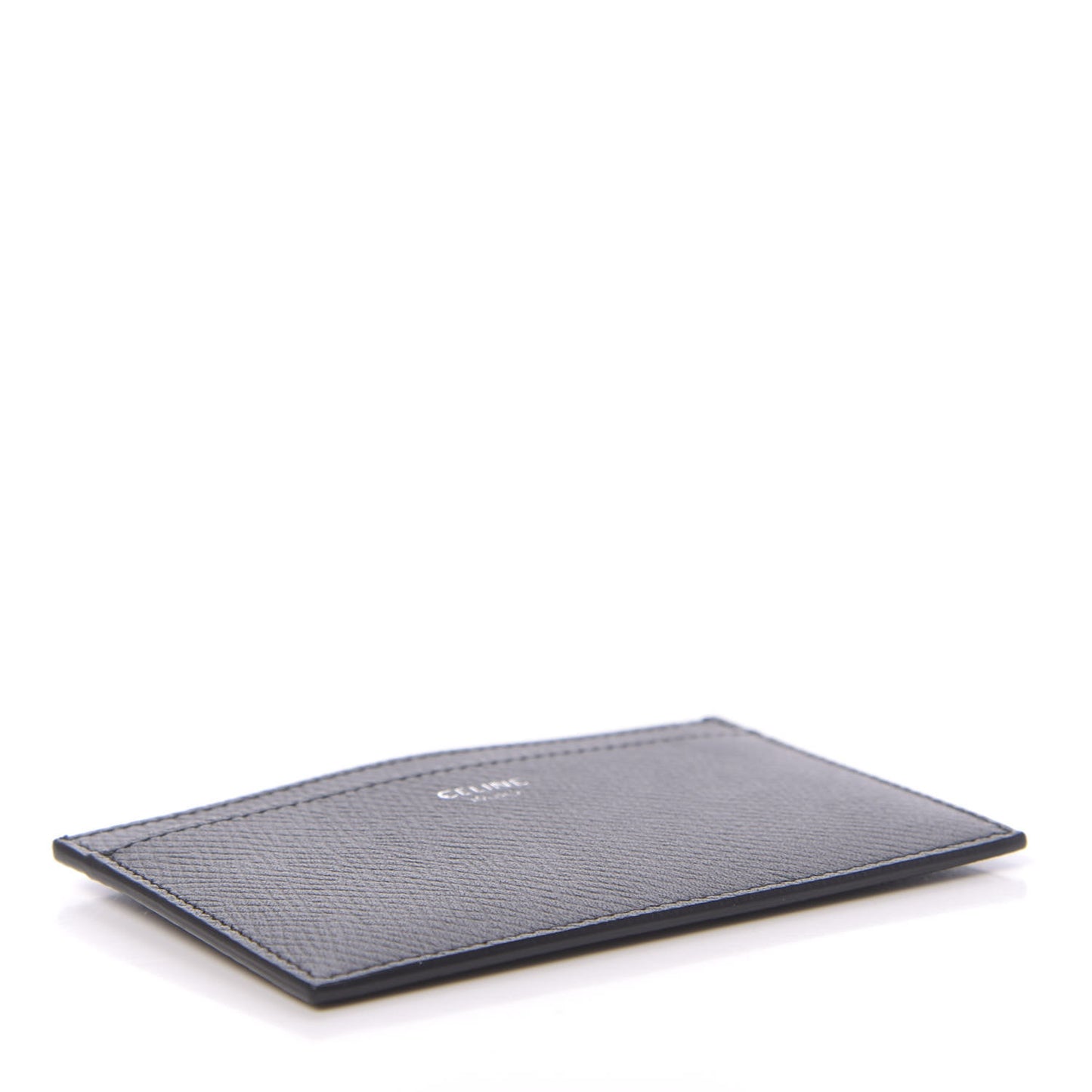 Grained Calfskin Card Holder Black
