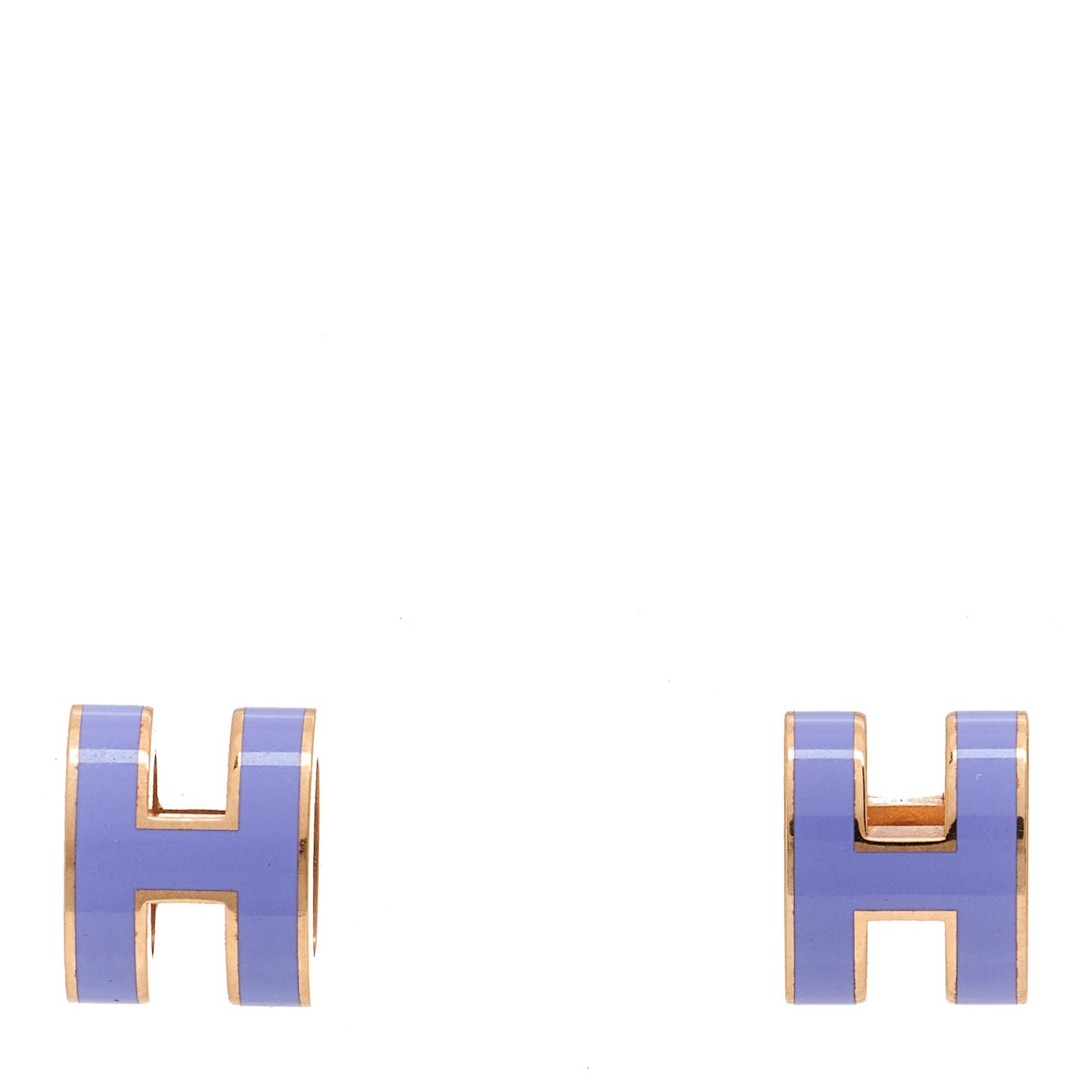 Rose Gold Lacquered Mini Pop H Earrings Lilac