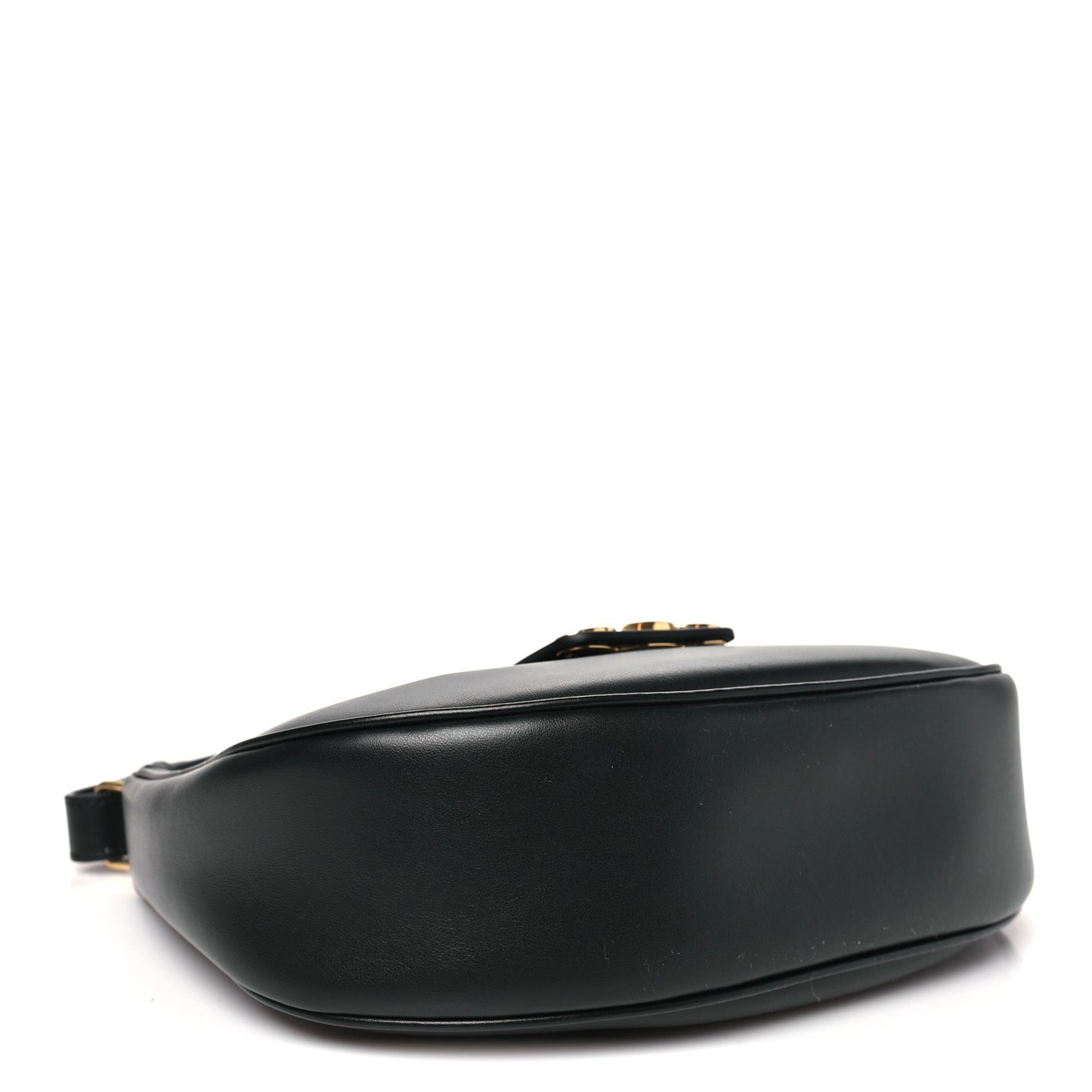 Smooth Calfskin Medium Strap Ava Triomphe Shoulder Bag Black