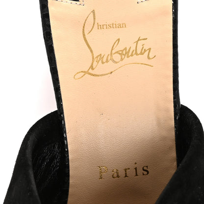 Christian Louboutin Veau Velours Calfskin Jurassic Stanis Love 55 Sandals 40 Black 7 of 8