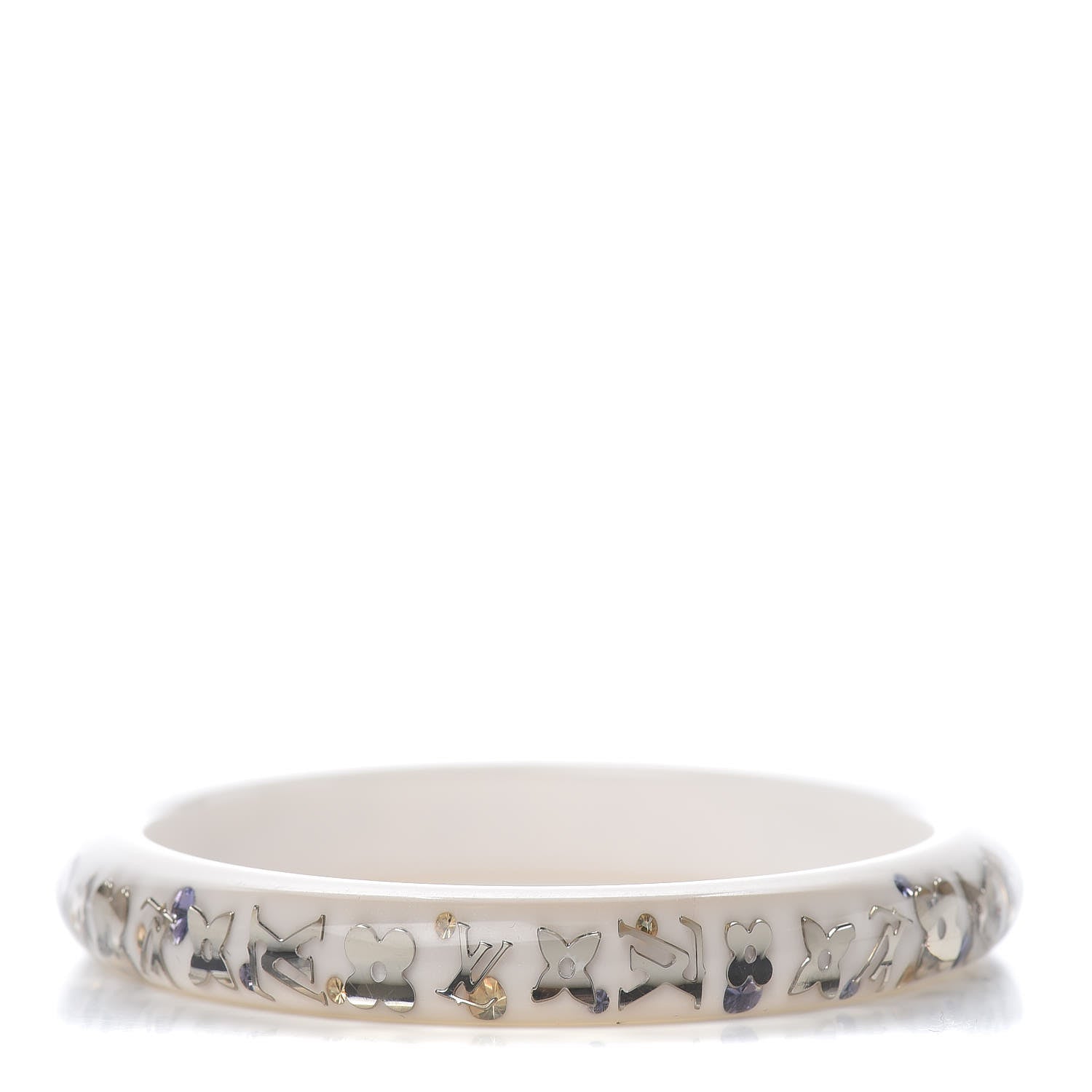 Louis Vuitton Resin Swarovski Medium Inclusion Bracelet PM White 3 of 4