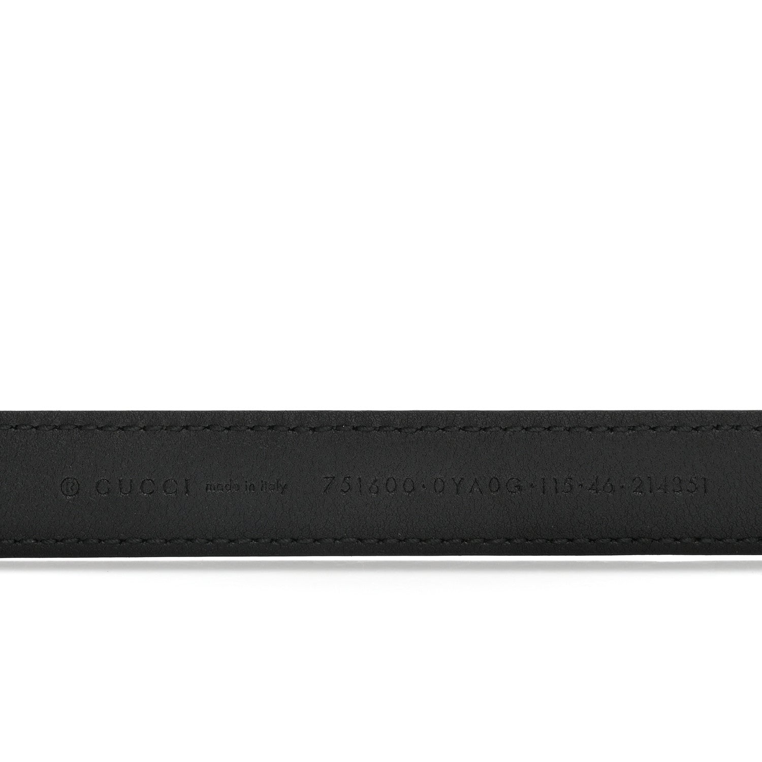 Gucci Plutone Calfskin Gucci Buckle 20mm Thin Belt 115 46 Black 3 of 6