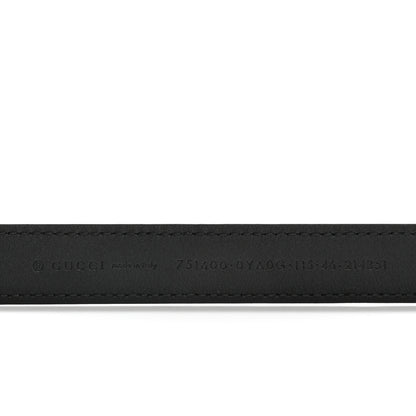 Gucci Plutone Calfskin Gucci Buckle 20mm Thin Belt 115 46 Black 3 of 6