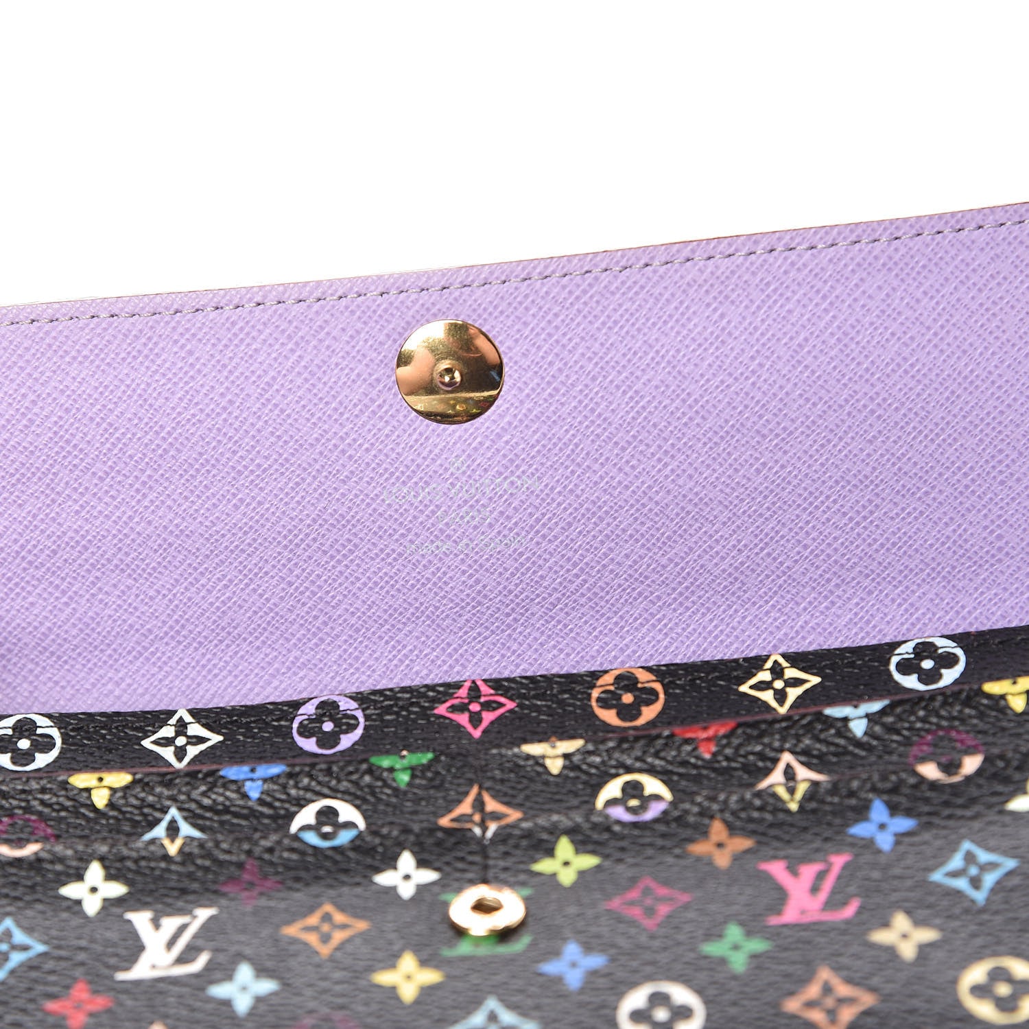 Louis Vuitton Monogram Multicolor Sarah Wallet Black Violet 6 of 6