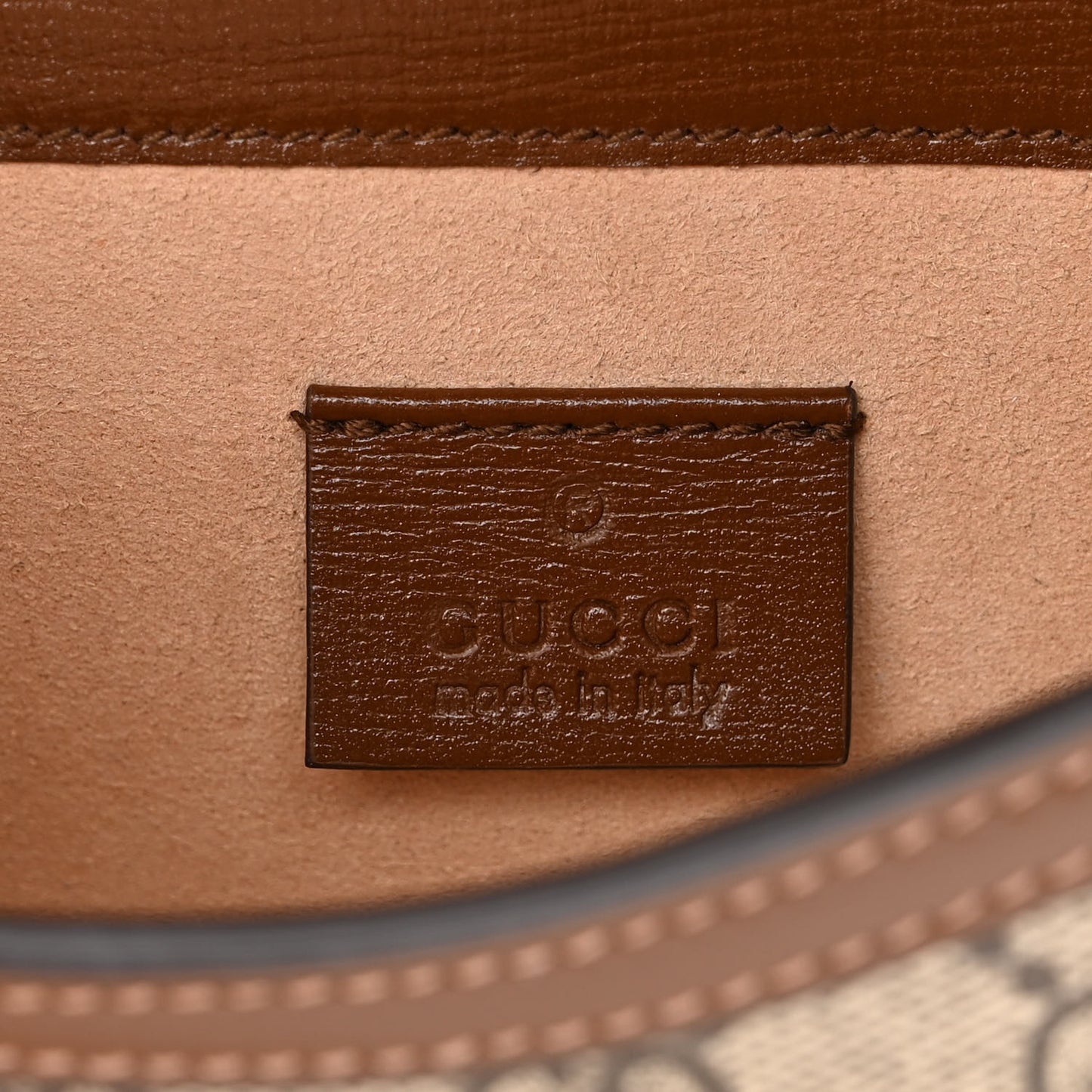 GG Supreme Monogram Mini Horsebit 1955 Shoulder Bag Beige Brown Sugar