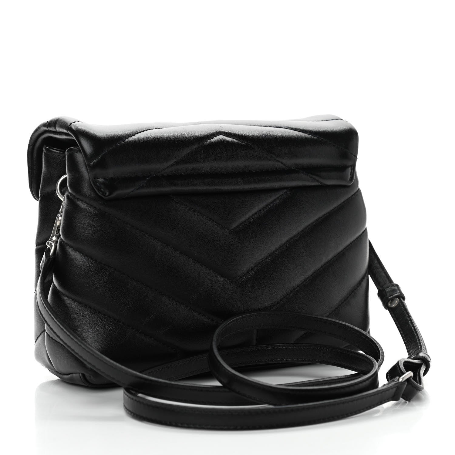 Saint Laurent Calfskin Y Quilted Monogram Toy Loulou Crossbody Bag Black 3 of 12