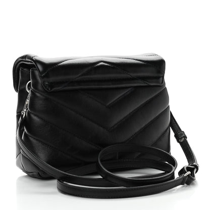 Saint Laurent Calfskin Y Quilted Monogram Toy Loulou Crossbody Bag Black 3 of 12
