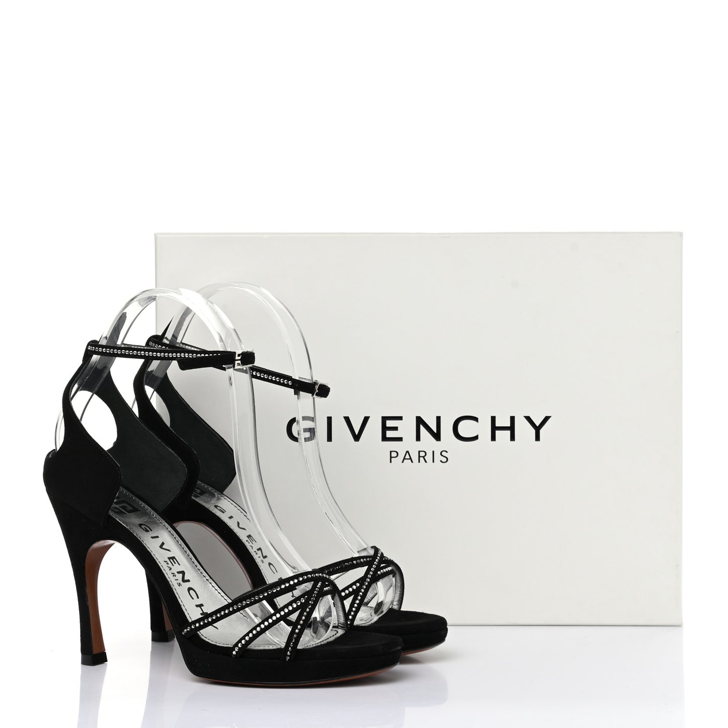 Goatskin Studded Nicole Heel Sandals 36 Black