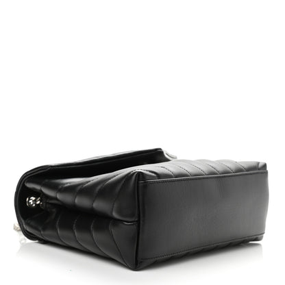 Saint Laurent Calfskin Y Quilted Monogram Small Loulou Chain Satchel Black 4 of 12