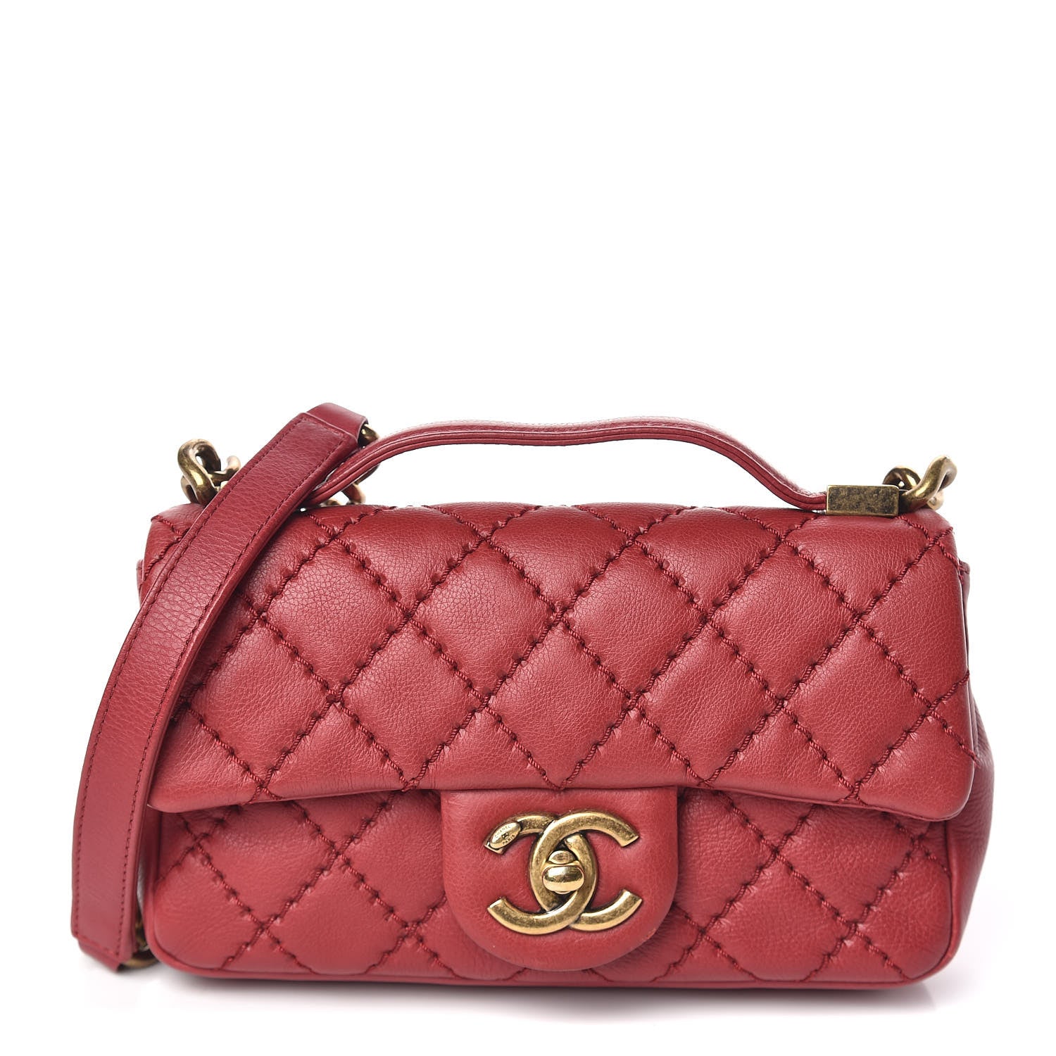 Chanel Calfskin Quilted Mini Urban Day Flap Red 1 of 9