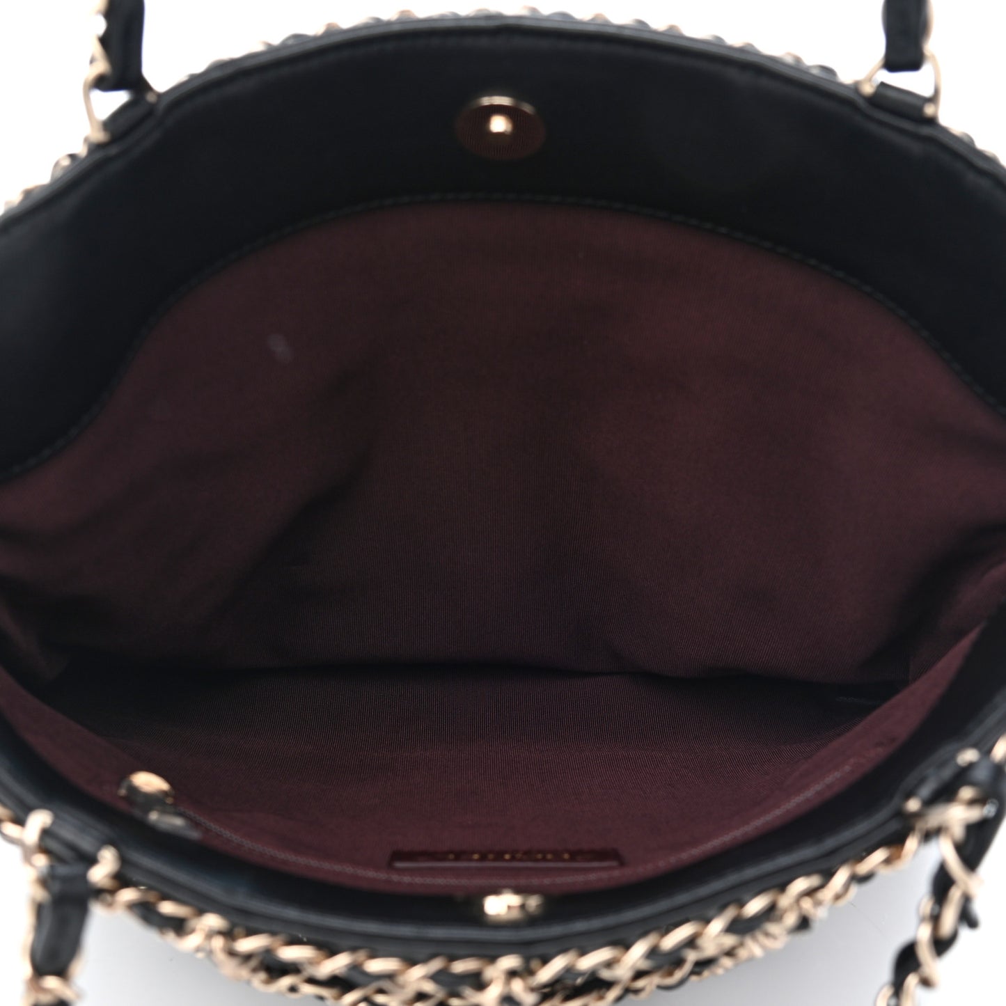Lambskin Large Shopping Chain Tote Black