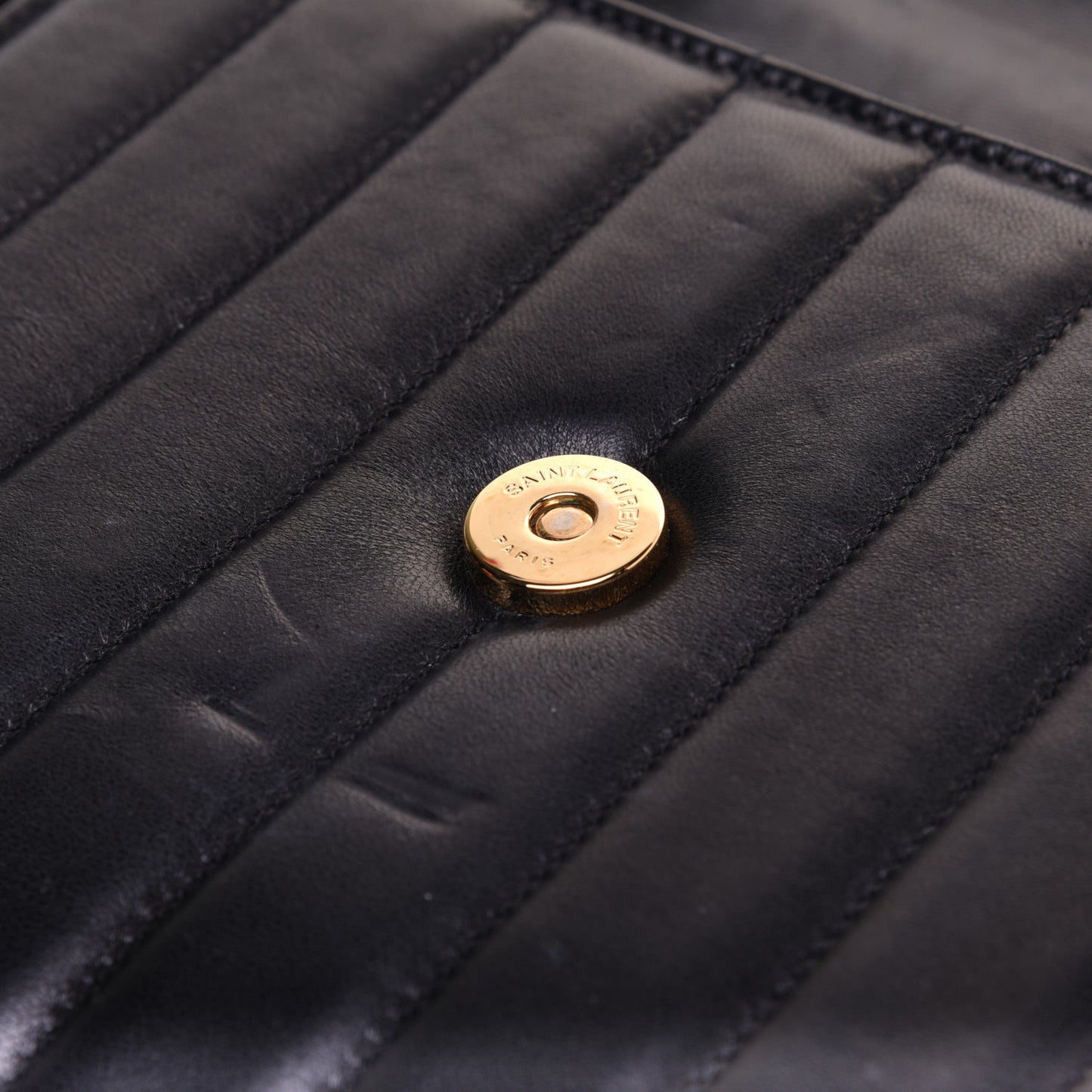 Lambskin Matelasse Monogram Vicky Chain Wallet Black