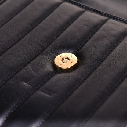 Saint Laurent Lambskin Matelasse Monogram Vicky Chain Wallet Black 10 of 13